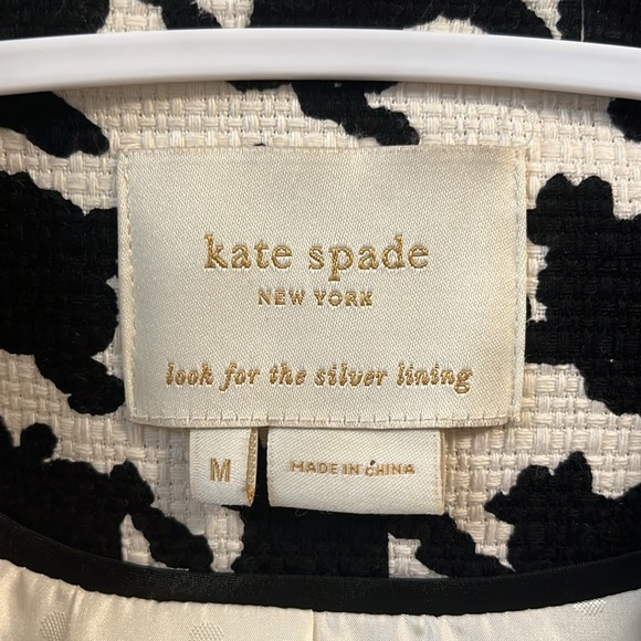 Kate spade hounds tooth tweed jacket.  Ladies size medium - Picture 3 of 6